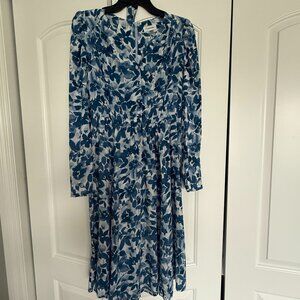 Calvin Klein size 6 blue/white floral dress